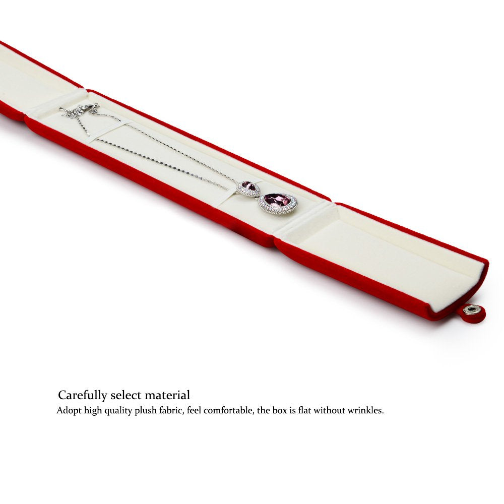 Oirlv Red Jewelry Gift Box Necklace/Long Chain Storage Boxes