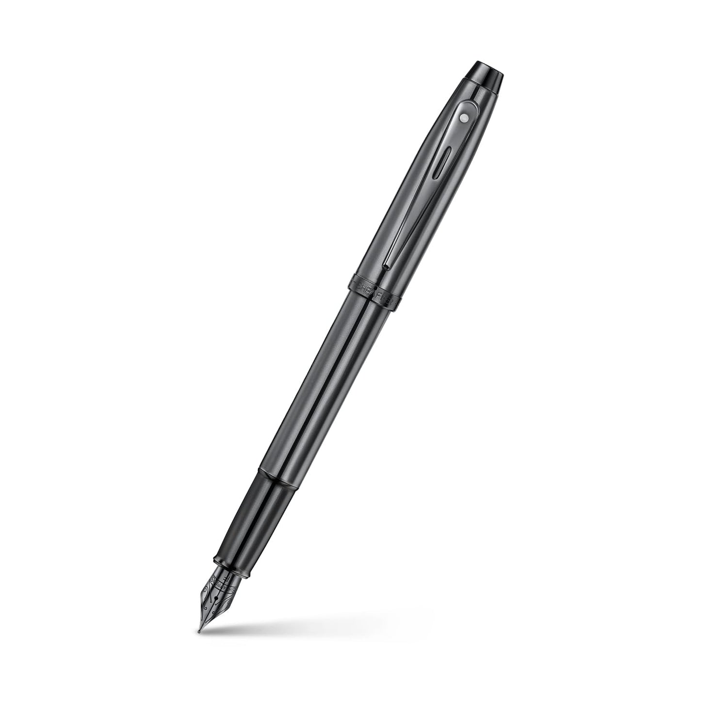 Sheaffer 100 E9375 Pearlescent Dark Gray Gunmetal with PVD Appointments Pen | Premium Gray Pen | Premium Pen Gift box (Fountain (Medium))