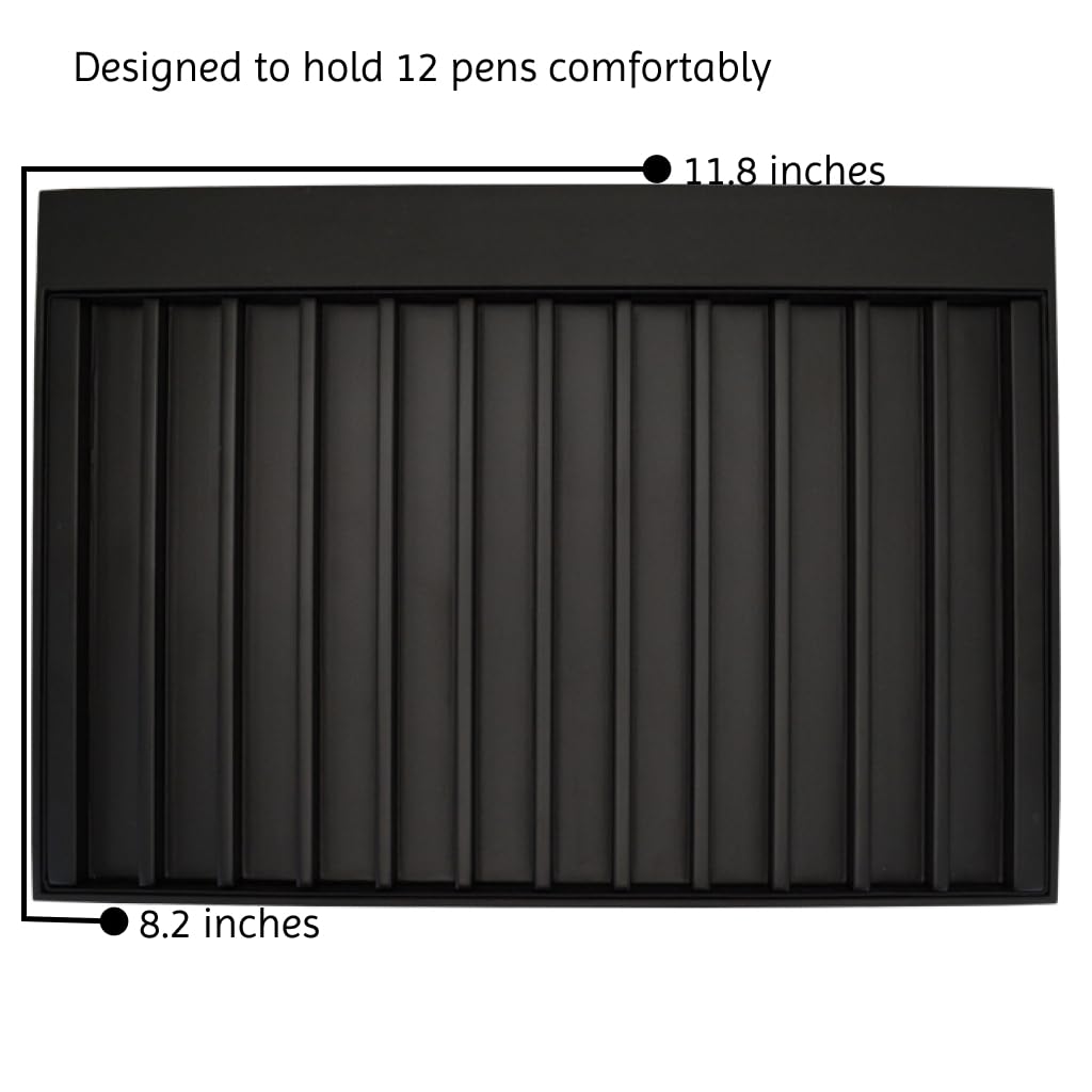 MONTEVERDE USA Deluxe Collector's Vegan Leather Tray for 12 PENS - Black