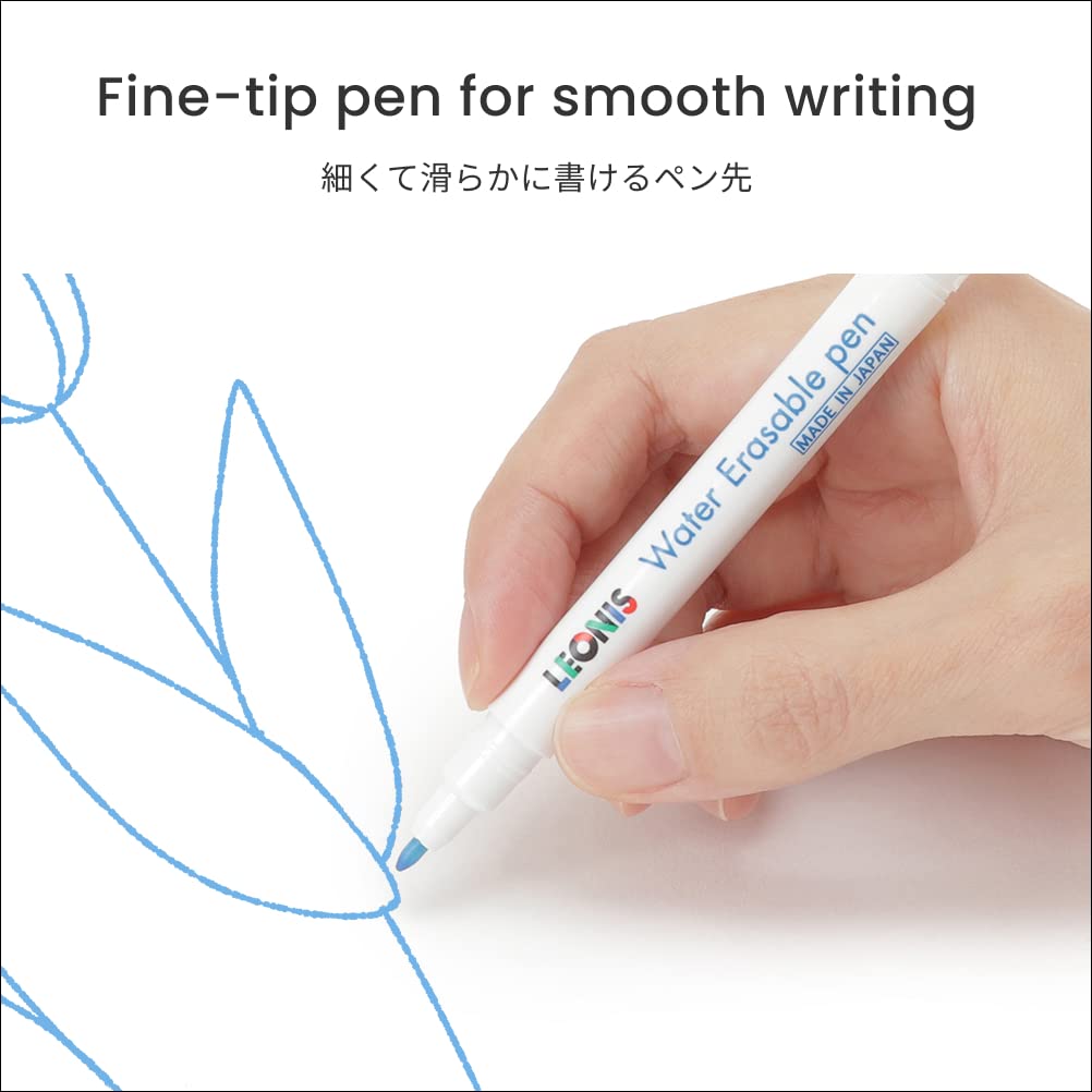 LEONIS Water Erasable Fabric Marking Pen Blue 10 Count Pack [ 78007 ]