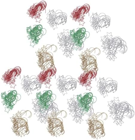 Naroote 100Pcs Iron Wire S Shaped Christmas Ornament Hooks Multi Purpose Hanging Hooks for Tree Lantern Jewelry Lamp Holiday Decor (2)
