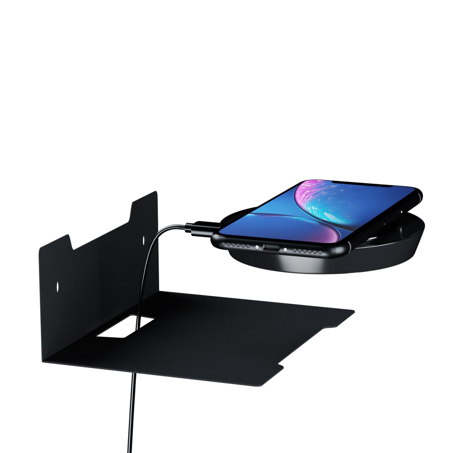 PzewMo Floating Metal Wall Mount Shelf, Shelf for TV Cable Box,Apple Roku, Sound Bar,Soundbar, Camera,Decor Display (1, Small)