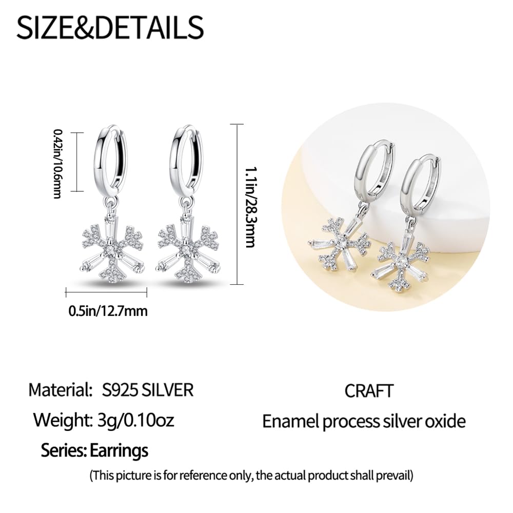 Cycuff 925 Sterling Silver Hoop Earrings Colorful Cubic Zirconia Jewelry Drop Earrings for Women Set Earring Presents for Her