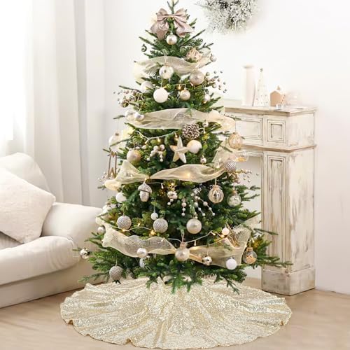 Christmas Tree Skirt 48 Inch Holiday Part Decorations for Christmas Tree