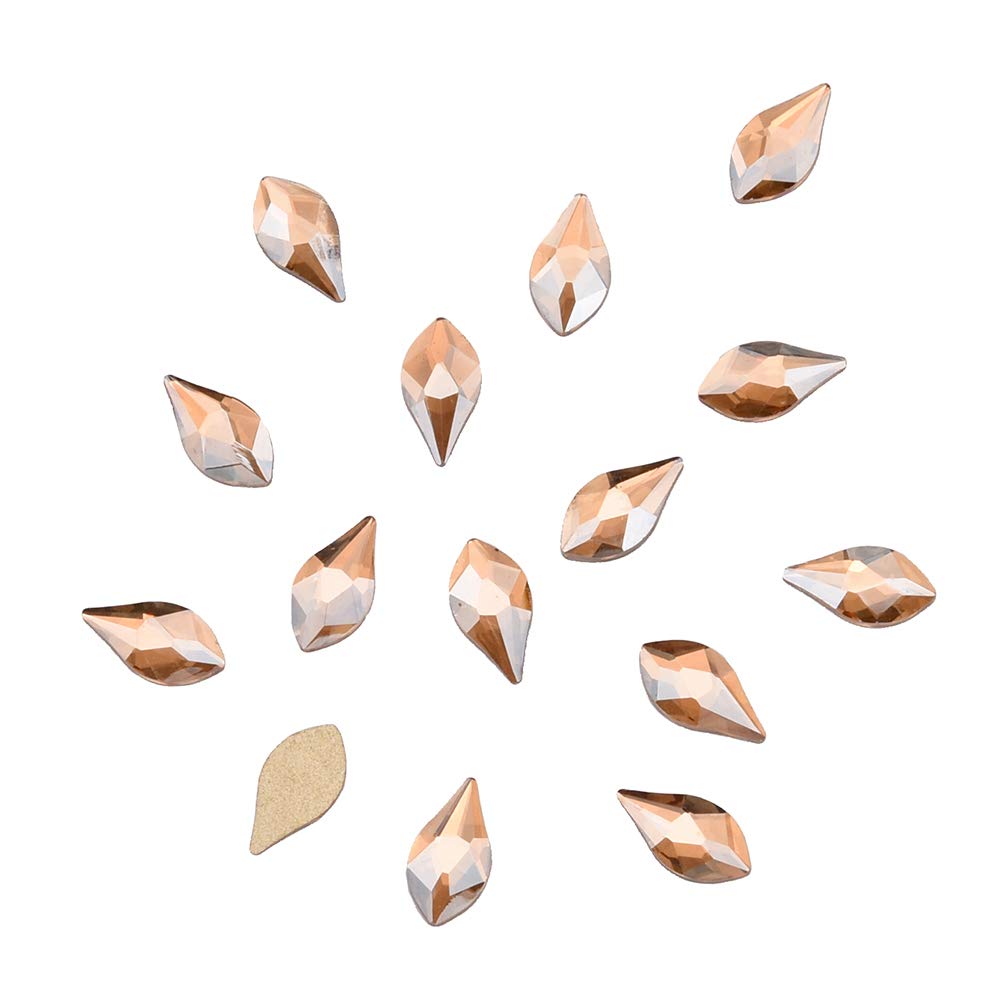 140pcs 10 Colros 2 Sizes Flat Back Flame Shape Nail Crystal Rhinestones Decoration Jewel Charms Box Set Nail Salon Materials Supplies