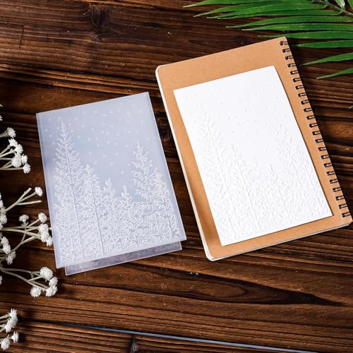 2pcs Embossing Folders, 4.5x6.3 Inch Textured Daisy Flower 3D Tree Woodland Background Plastic Embossing Folders for Card Making Scrapbooking Paper Crafts