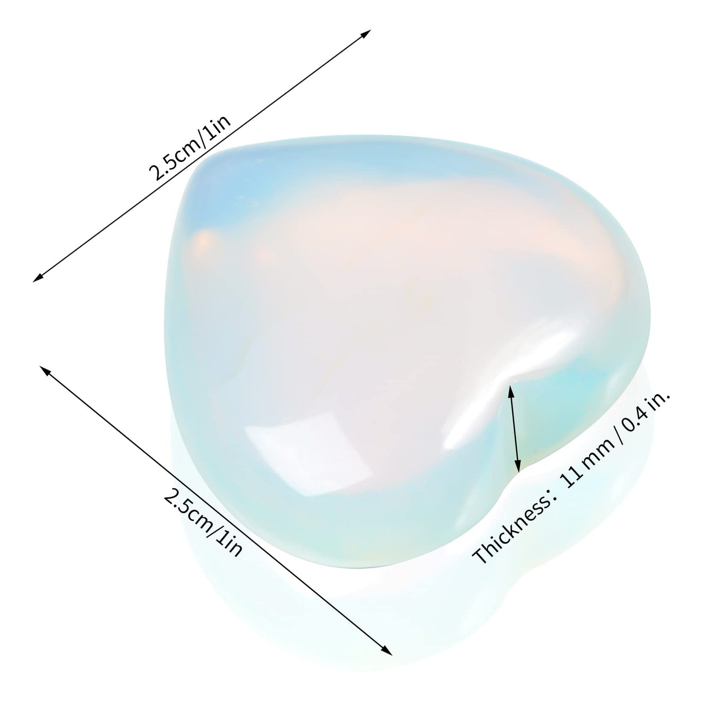Marrywindix 10 Packs 1 Inch Healing Crystal Natural Opalite Heart Love Carved Palm Worry Stone Chakra Reiki Balancing