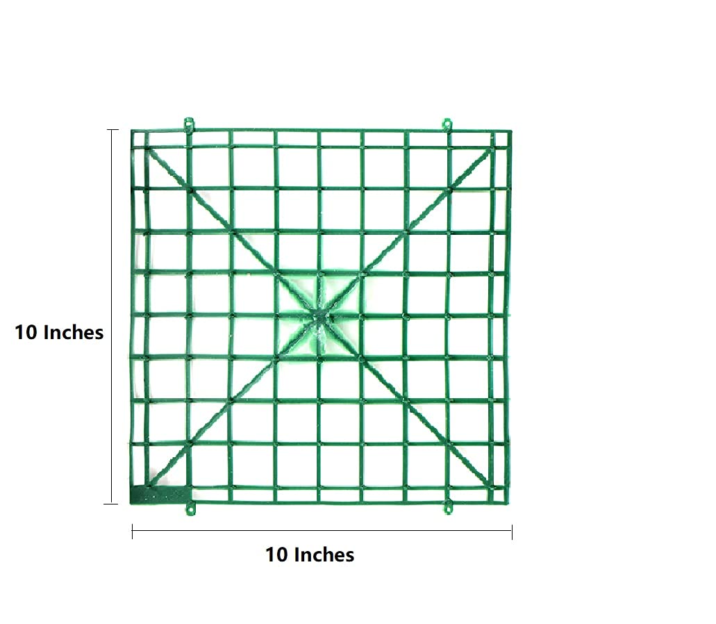 Artificial Flower Grid Panels,DIY Flowers Wall Frames,Flowers Wall Arches Backdrop,Plastic Fences Frames for Wedding Party Flower Grids,Artificial Flowers Plant Base,12Pieces,10x10 Inches