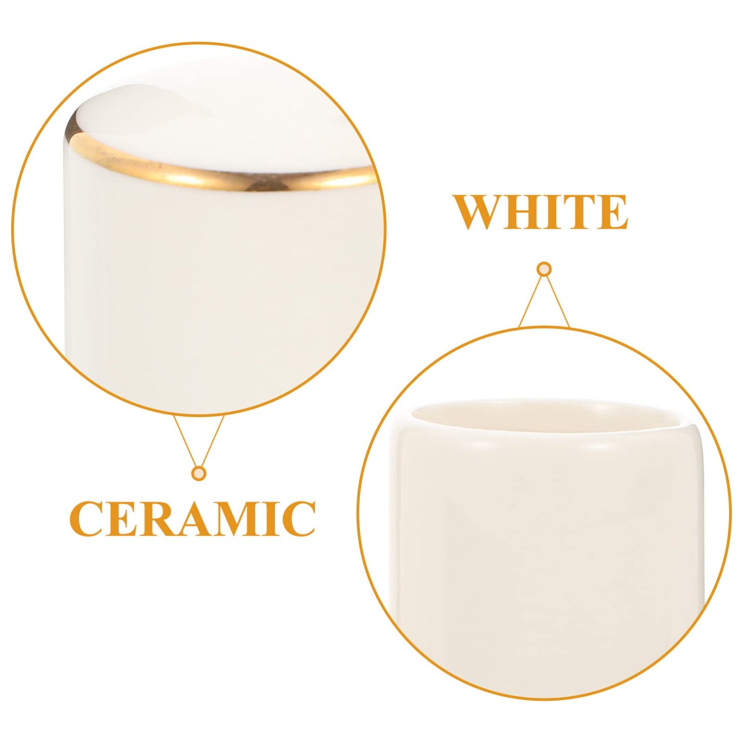 Zerodeko Ceramic Toothpick Holder with Lid Porcelain Toothpick Dispenser Box for Home Restaurant Desktop Container Dustproof Moisture Resistant White Gold Trim