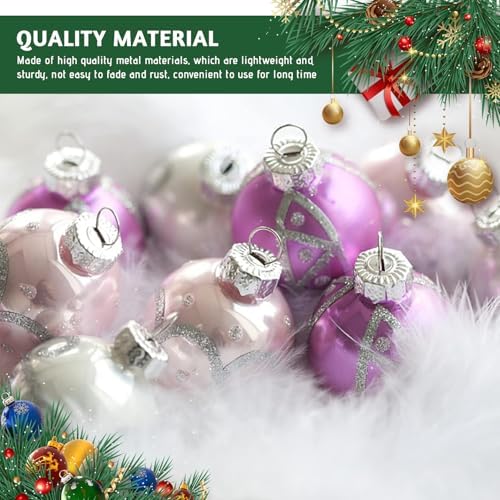 100Pcs Ornament Caps Secure Metal Christmas Ornament Hooks Replacement Hangers for Christmas Tree, Porcelain, Ceramic or Glass Decoration, 20mm, Golden