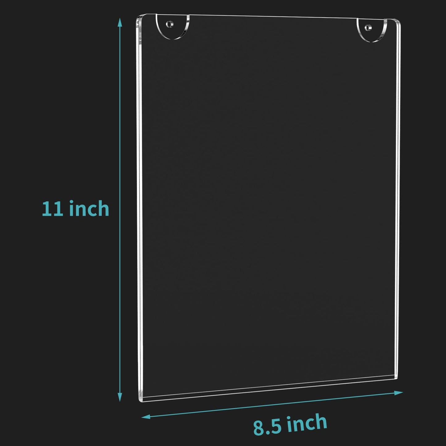 HIIMIEI Wall Mount Acrylic Sign Holder 8.5'' x 11'', Clear Plexi Door Sign Holder Document Holder Plastic Picture Frames with All Mounting Accessories(6 Pack)