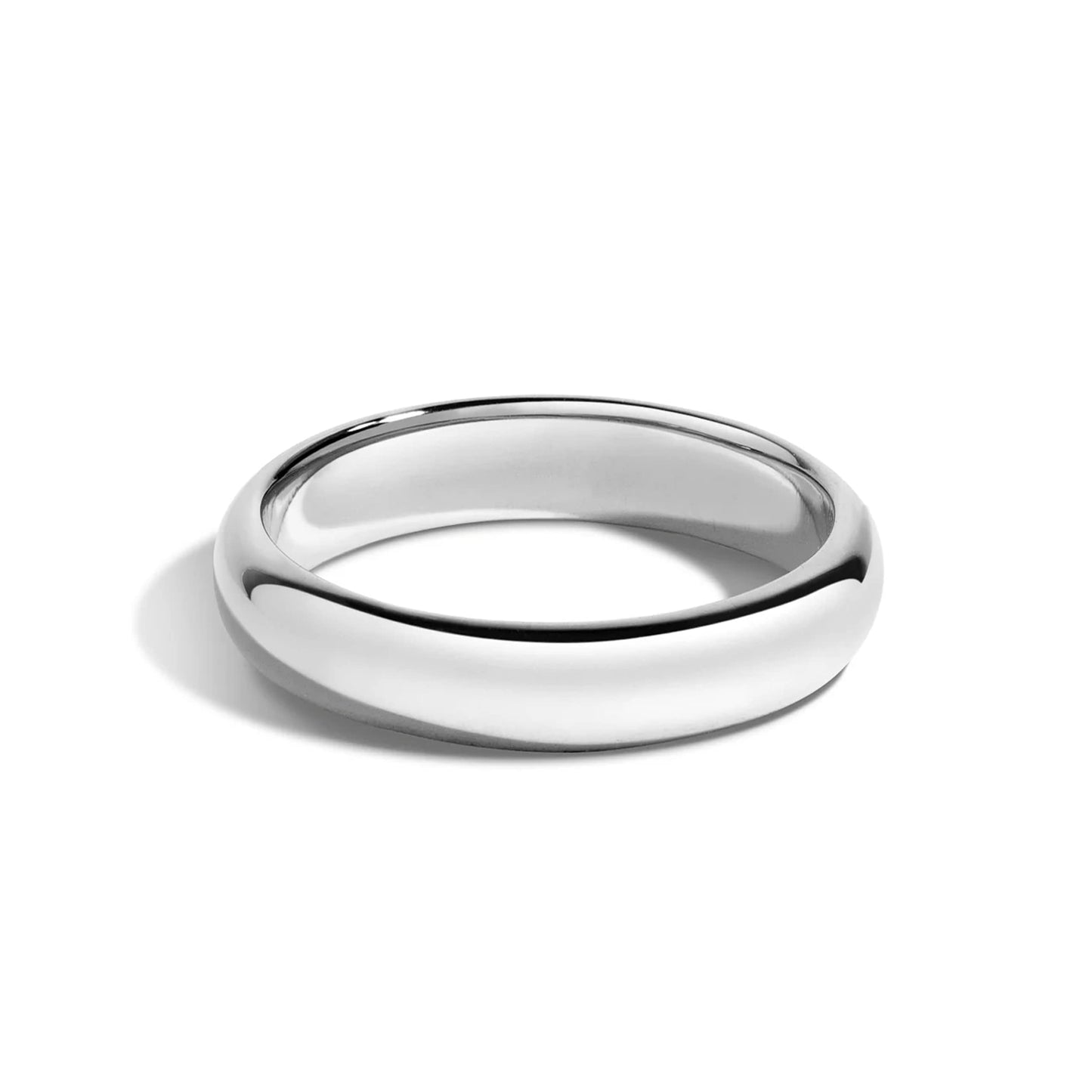 Tioneer Jewelry | Sterling Silver Plain Dome Wedding Band | Wedding Band for Women & Men | Sterling Silver Jewelry, Silver, 4mm, Size 5
