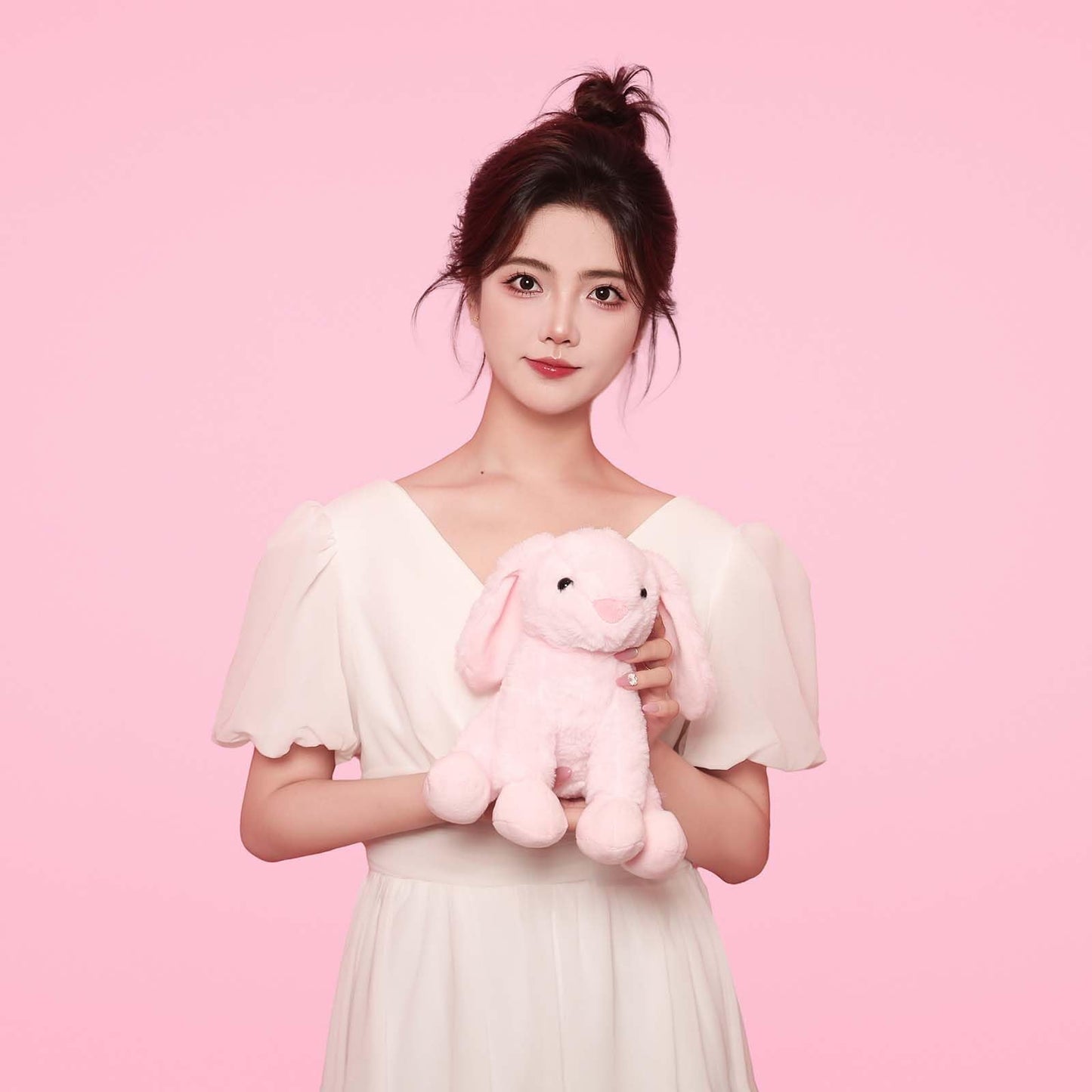 YCEDC Soft Plush Pink Bunny Rabbit, 10 Inch Small Stuffed Animal Toy, Kids Gift