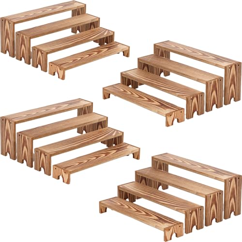 Large Wooden Tiered Riser Display Stands, 14Inch x 16 Pack Perfume Organizer Cologne Stand for Men Women,Tiered Shelf Organizer,Wooden Cupcake Stand Dessert Table Display Set,Display Stands Shelf for Vendor Events