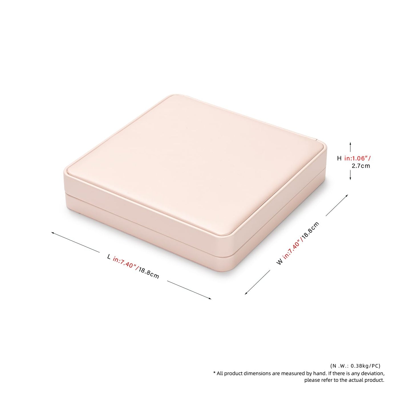 Oirlv Luxury Leather Jewelry Set Box Big Necklace Ring Storage Case Jewelry Gift Box for Bracelet Necklace Earring Ring (Pink)