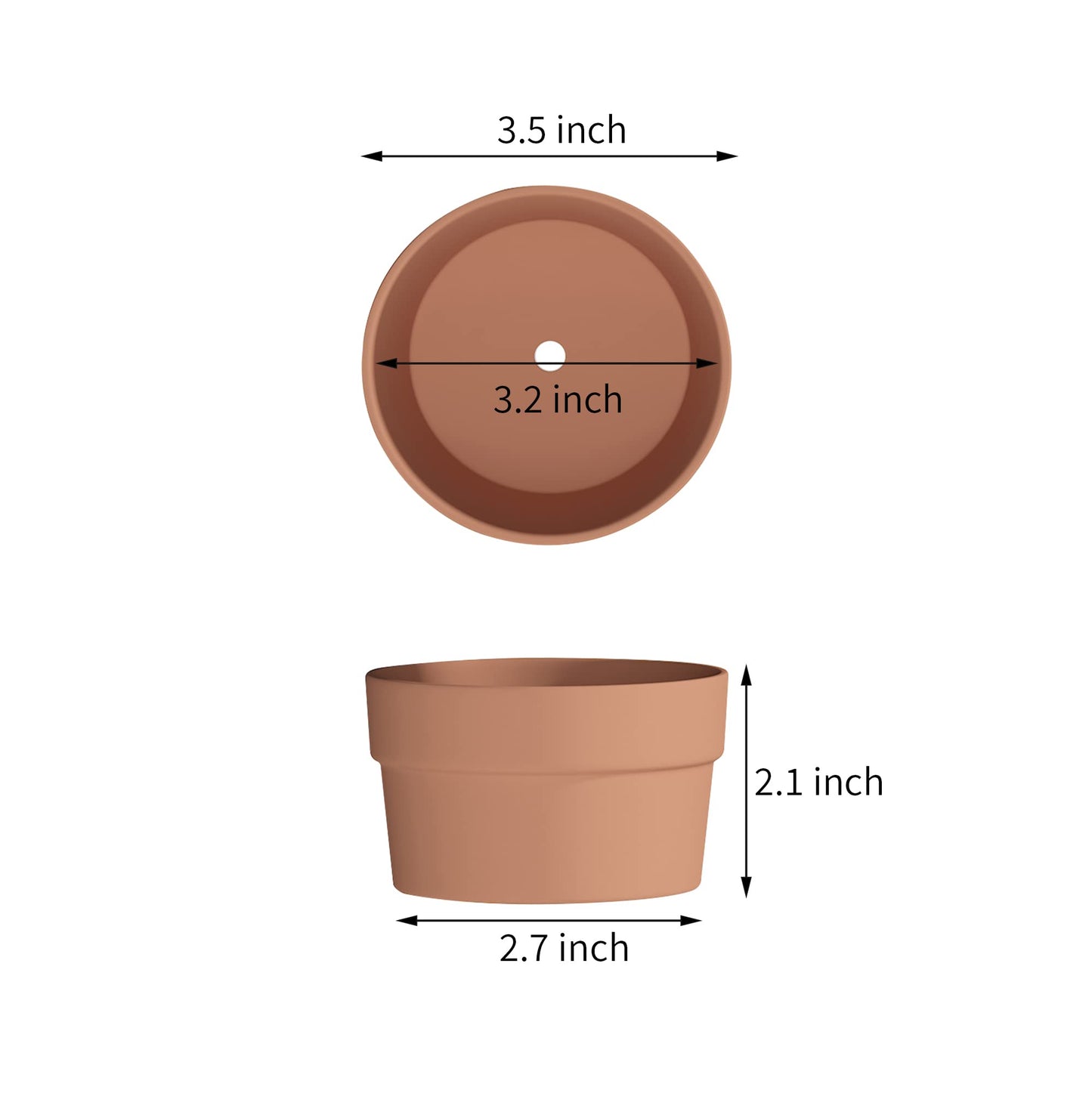 Fcacti 3.5 Inch Terracotta Shallow Succulent Pot - 20 Pack Small Terra Cotta Clay Pots with Drainage, Cacuts Terra-Cotta Indoor and Outdoor Planters with Drainage Hole