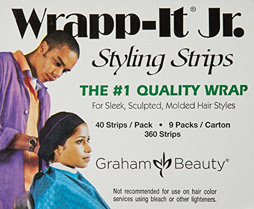Graham Professional Beauty Wrapp-It Jr Styling Strips, Black (Pack of 2) - color: Black, size: 40 Count (Pack of 18)