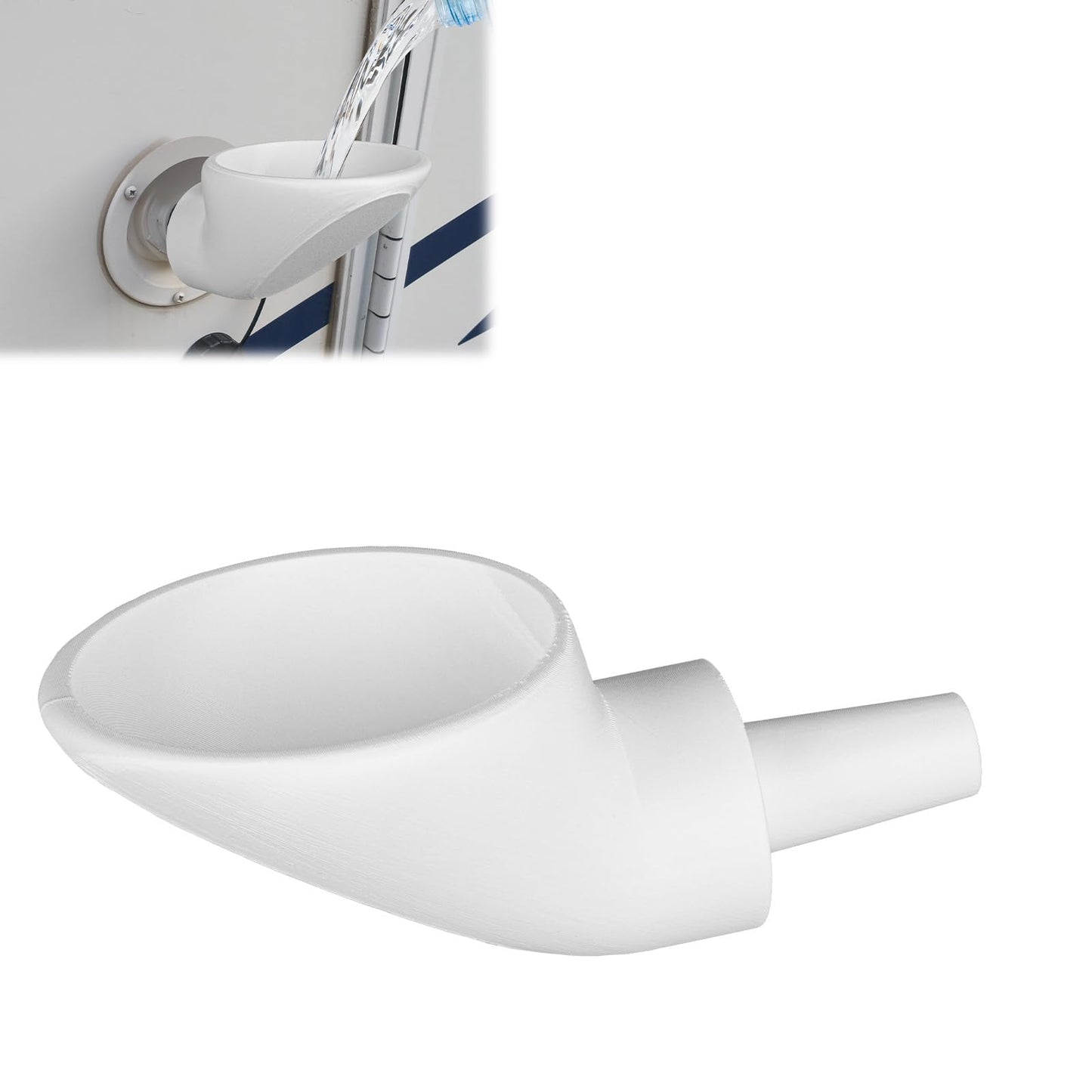 RV Water Tank Filling Funnel - 100mm Wide Mouth with Anti-Spill Design for Campers