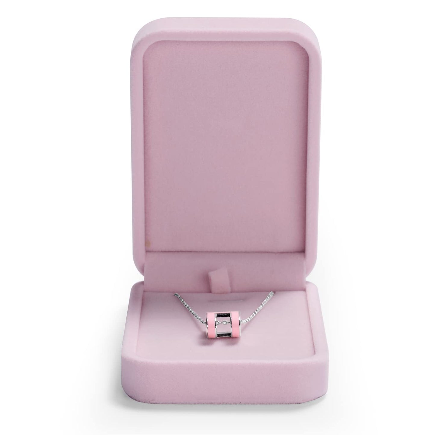 Oirlv Luxurious Velvet Necklace Storage Box Pendant Gift Case Jewelry Display Box for Anniversary Propose Christmas