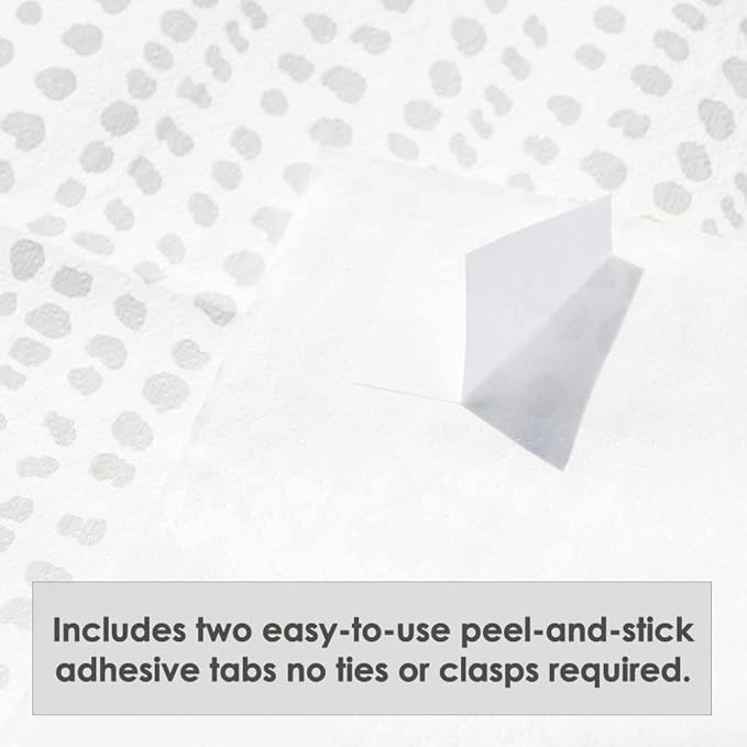 Disposable Bibs for Adults, Kids & Seniors | Adhesive Tab Napkins for Eating, Personal Use, Travel | Spill Absorbent, Stain/Liquid Repellent | Grey Dot, 10 4-Count Pouches (40 Sheets)