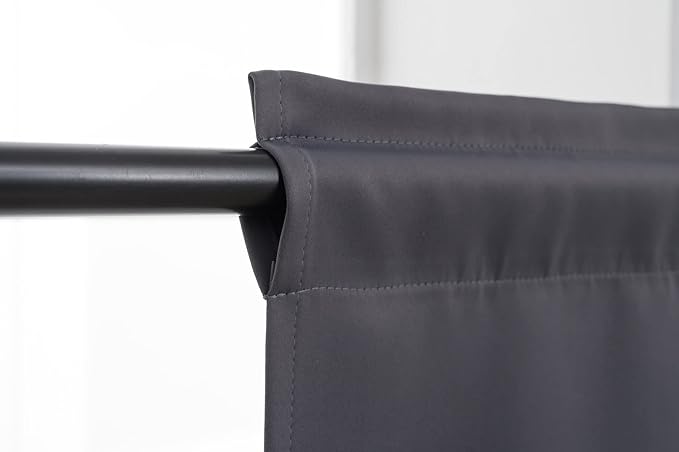 Pickluc Dark Grey Cafe Curtain - Half Window, 36x30 Inches, Rod Pocket, Blackout for Small Windows, 2 Panels