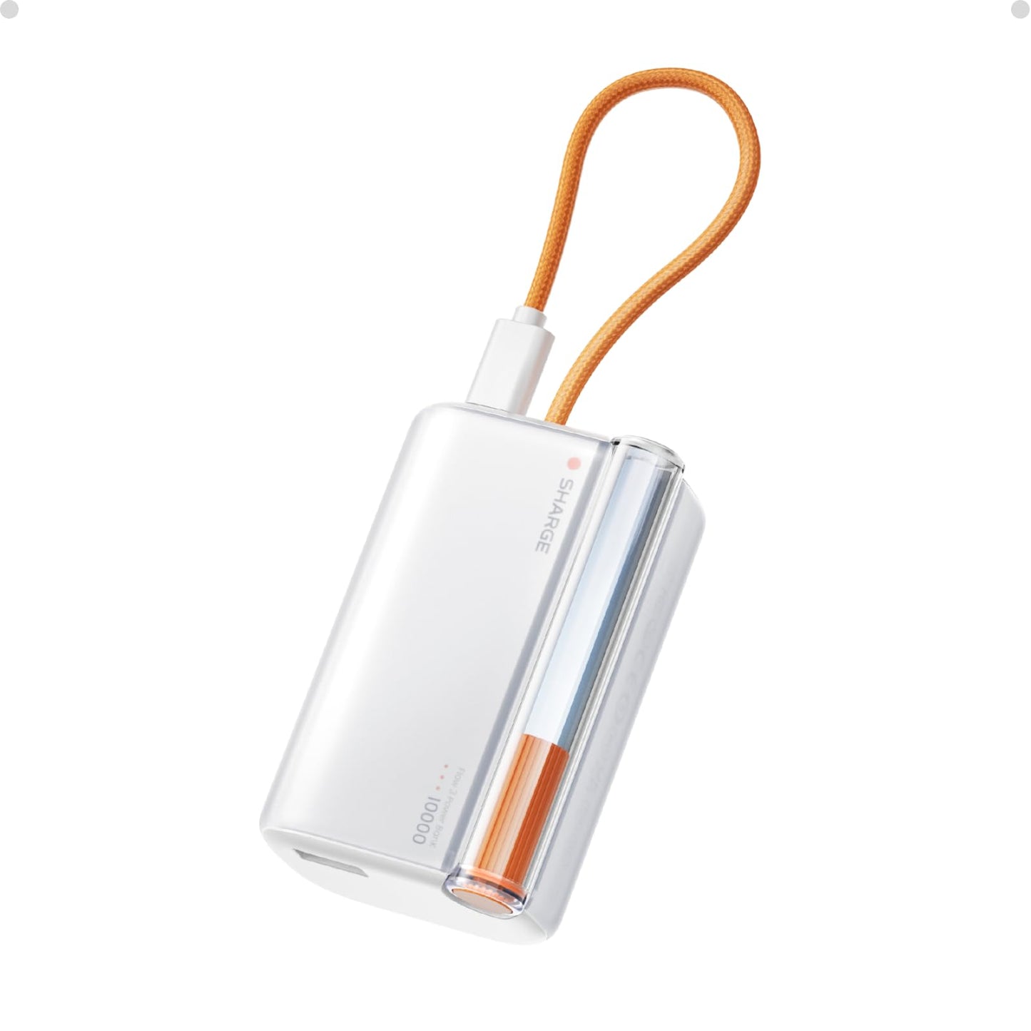 sharge Mini Portable Charger 45W 10000mAh Power Bank, Fast Charging Battery Pack with Built-in USB-C Cable, Compact Portable Phone Charger Travel Essentials Powerbank for iPhone 17/16
