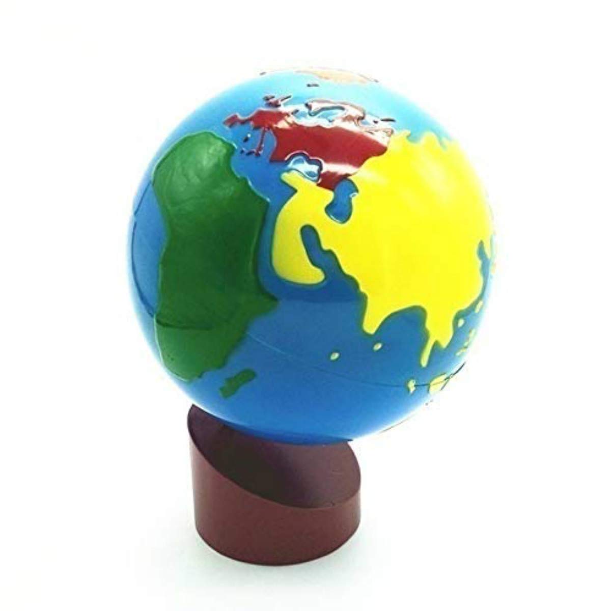 Baby Earth Globe Toys Montessori Earth Globe Plastic and Wood Material Learn to Know World Children Early Learning Teaching Aids (multicolor)