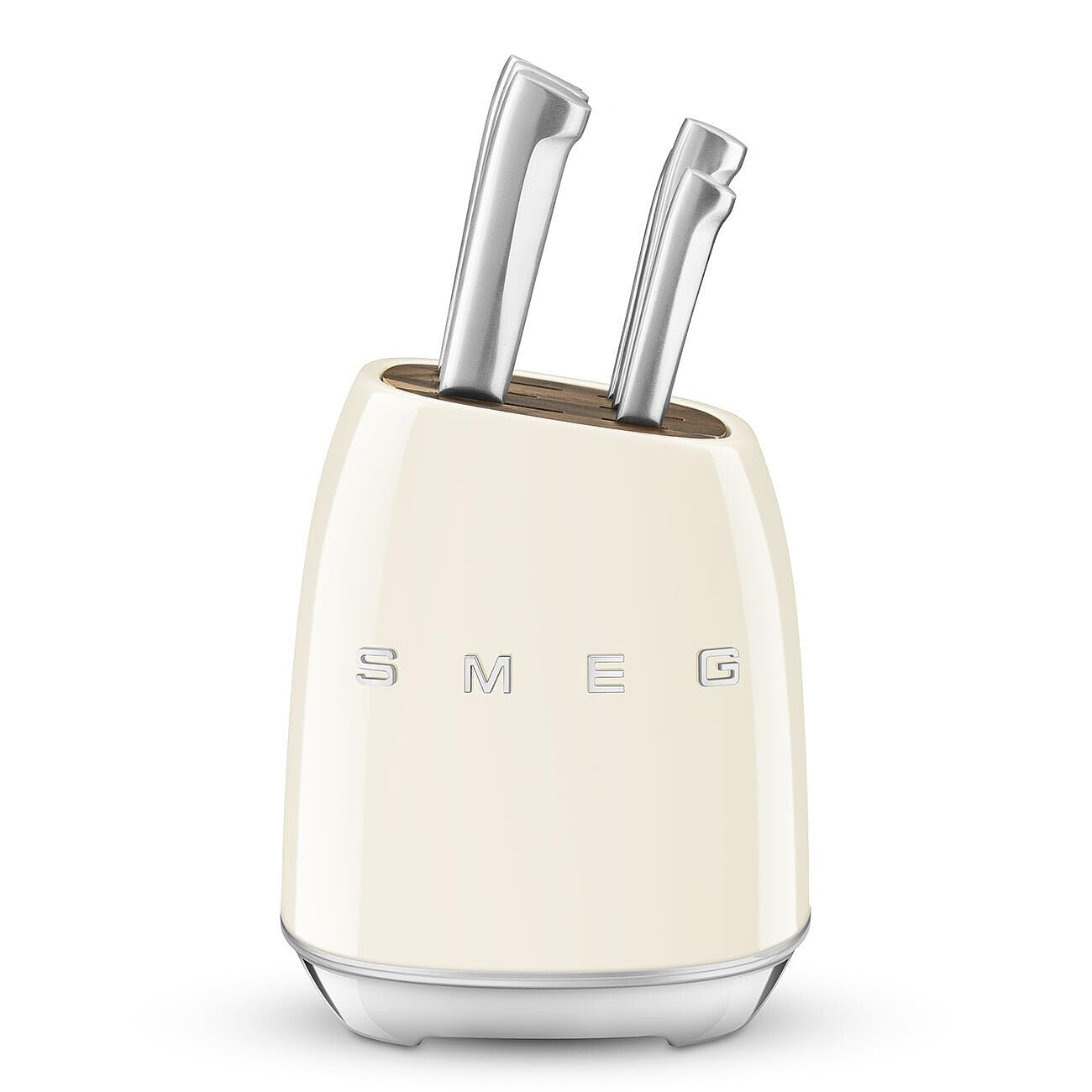 Smeg Cream Stainless Steel Knife Block Set