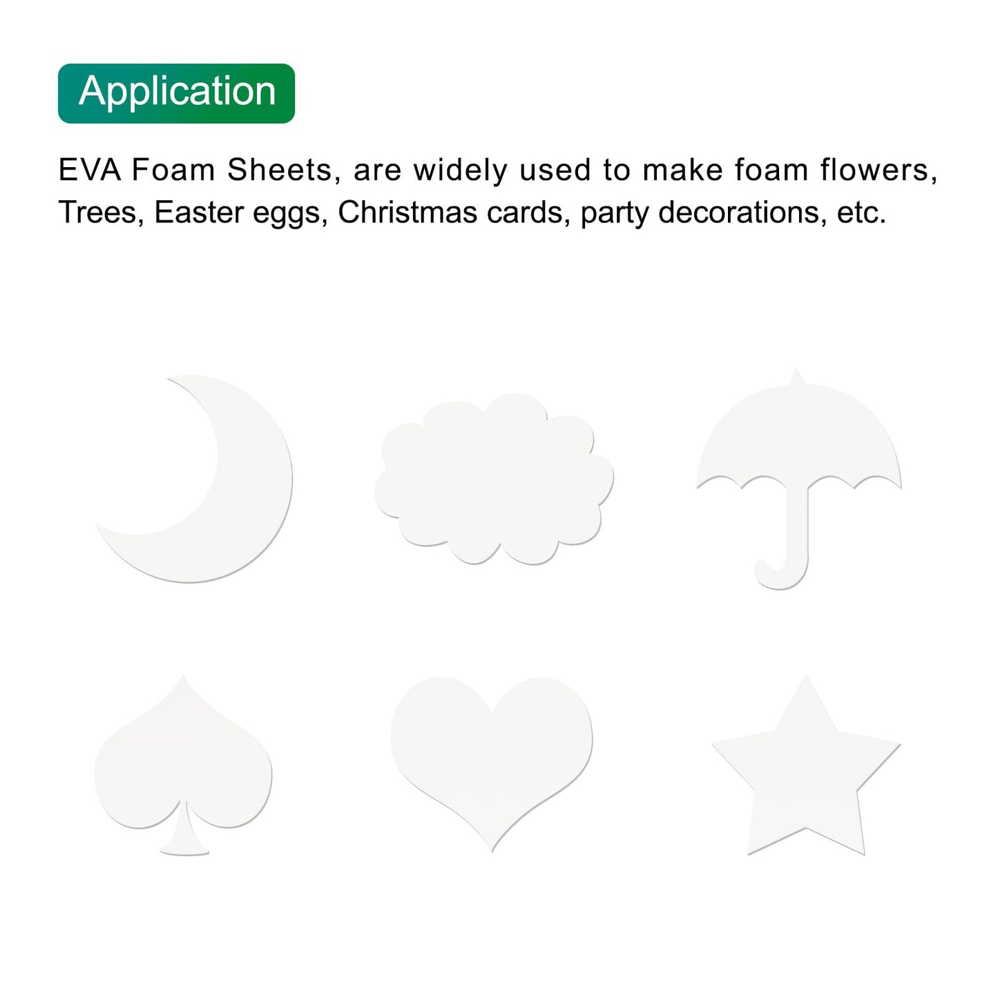 MECCANIXITY EVA Foam Sheets White 35.4 Inch x 19.7 Inch 2mm Thick Crafts Foam EVA Sheets for Costumes, Arts and Crafts Projects Pack of 5