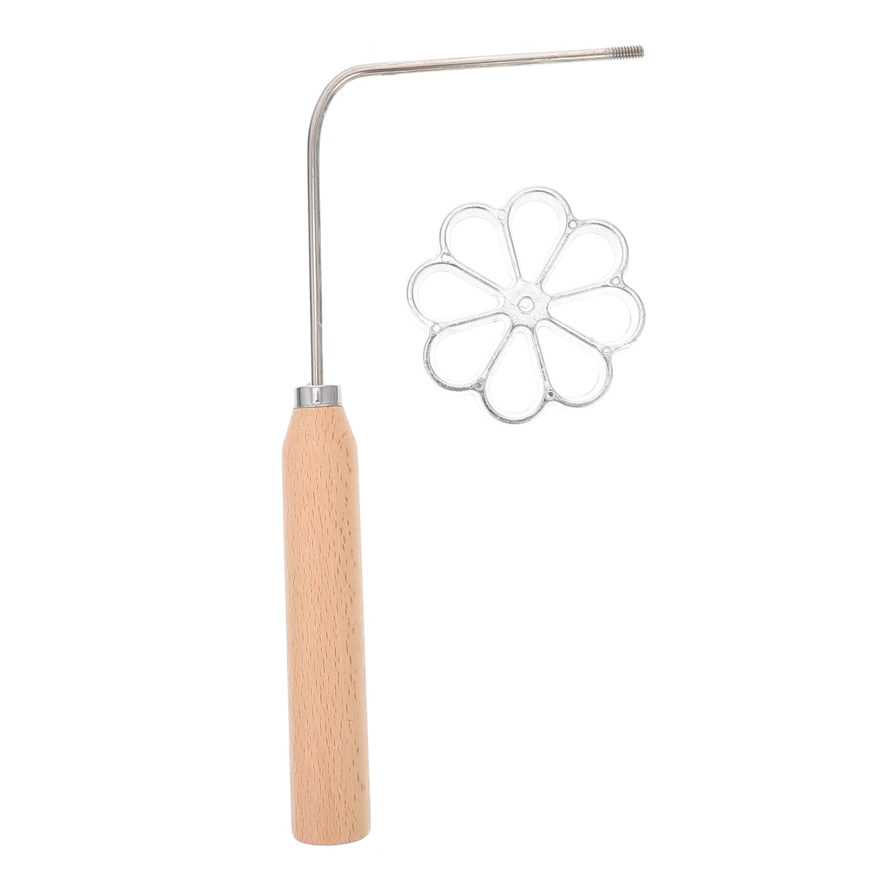 OSALADI Cookie Mold Rosette Iron Set with Wooden Handle, Flower Shaped Fried Dough Maker Tool for Rosette Cookies, Waffles, Pastry and Kitchen Baking Use
