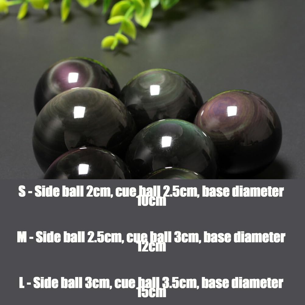 PPOZYLPC Crystal Ball Seven Star Array Obsidian Crystal The Office Decor Tablescape Decor Starter Set Textured Crystal Ball 7 Crystal Ball Crystal Ball Statue Gem,L