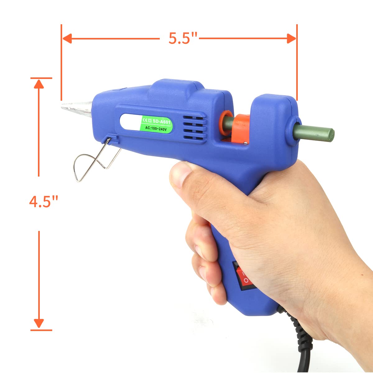 Sealing Wax Hot Melting Glue Gun 20W, Wasole Sealing Wax Sticks Glue Gune for the Diameter 0.28 inch Sticks, Great for Wedding Invitations, Birthday Cards, Envelopes (Blue Glue Gun)
