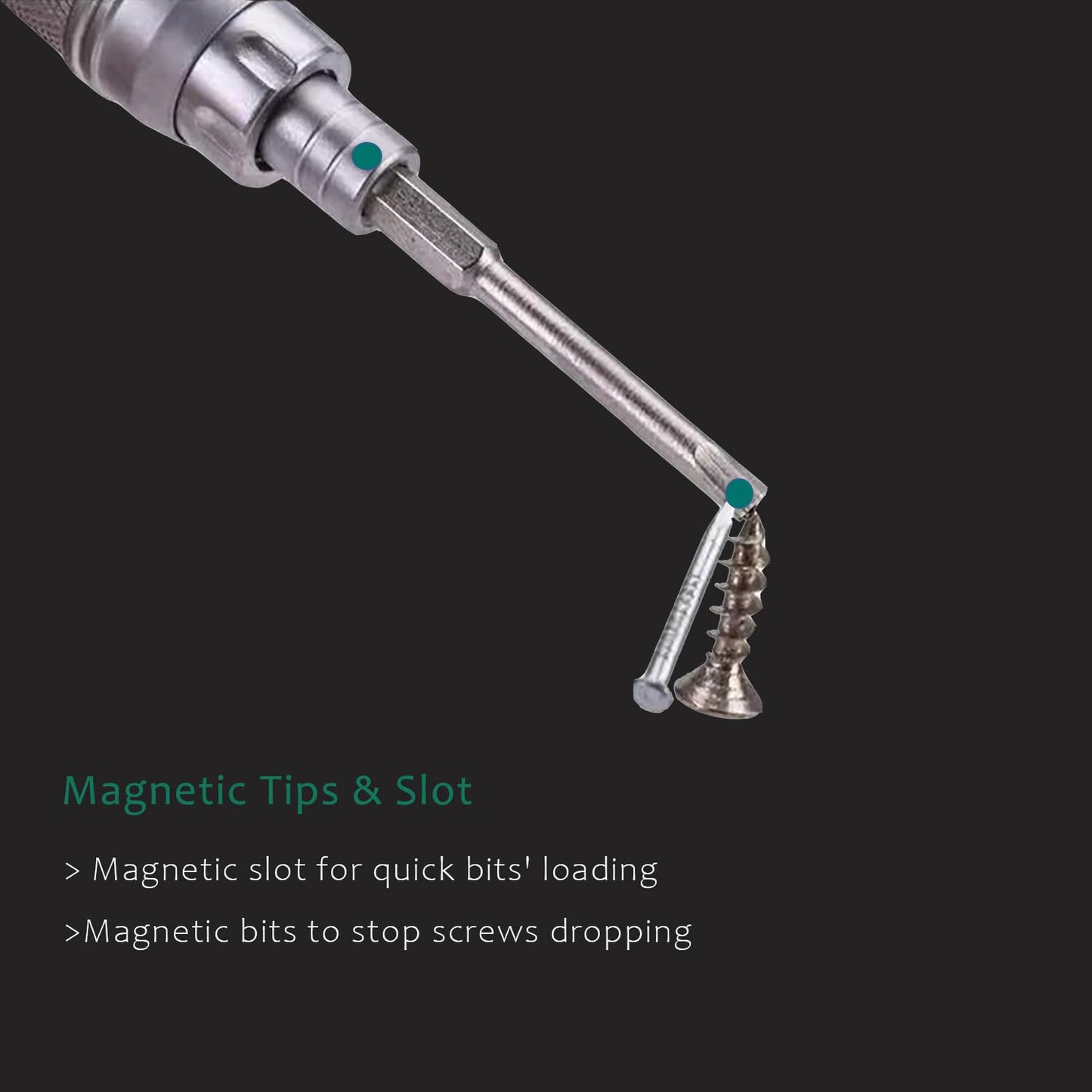 NANCH Small Precision Screwdriver Set for Electronics,22-in-1 Mini Screwdriver Set with 22 S2 Magnetic Screw Driver Bits and Extendable Handle,Multi-bit Tool Kit for Eyeglass Computer Laptop Watch