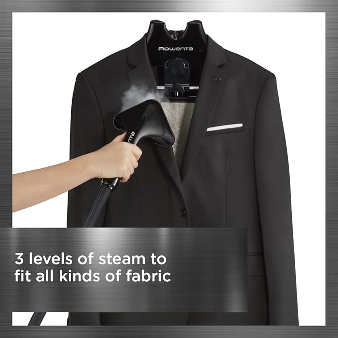 Rowenta, Steamer for Clothes, Prostyle Full Size Steamer with Screen, 63 Inches, 51oz water tank capacity, 1500 Watts, Ironing, Clothes Steamer, Black Garment Steamer IS3440