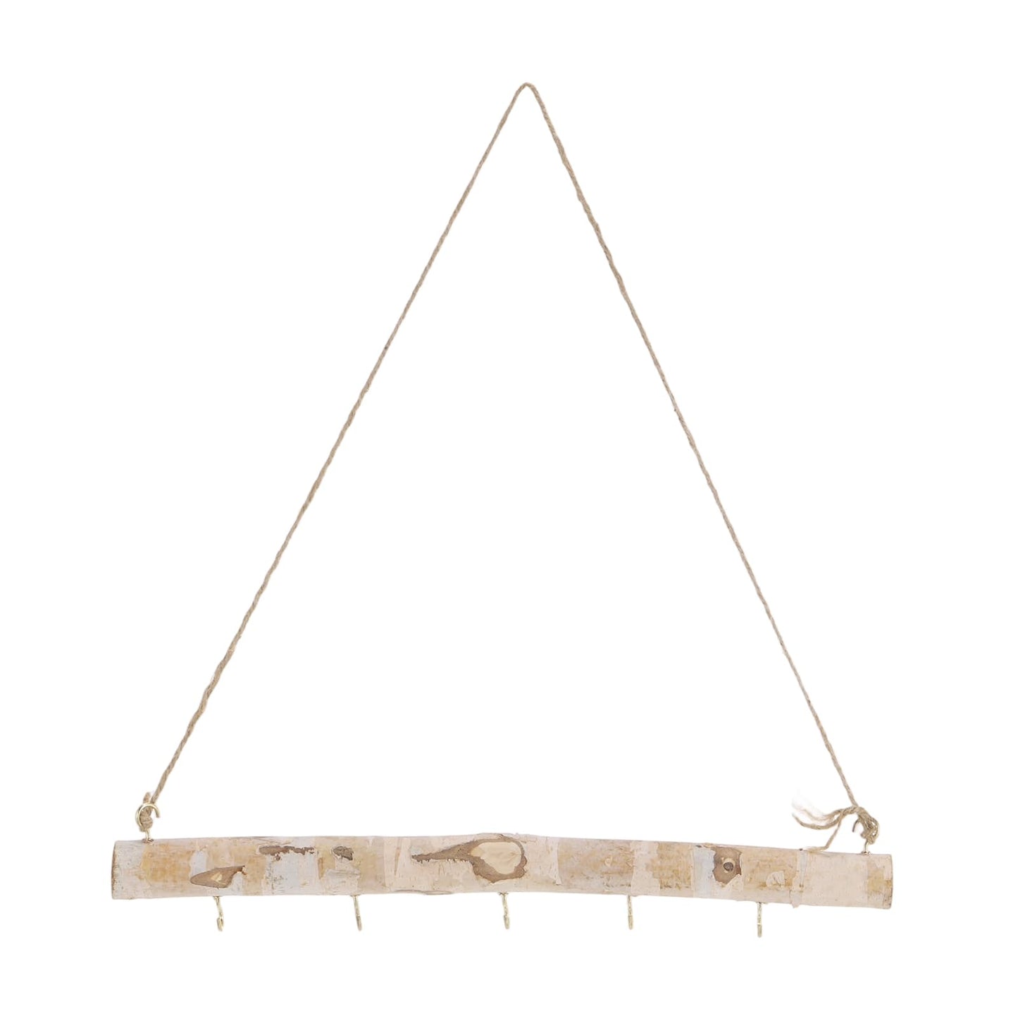 MECCANIXITY 15'' Driftwood Wall Hanging, Driftwood Jewelry Hanger Decorative Branches with 5 Hooks for DIY Art Crafts Wall Hanging Woven, Style 3