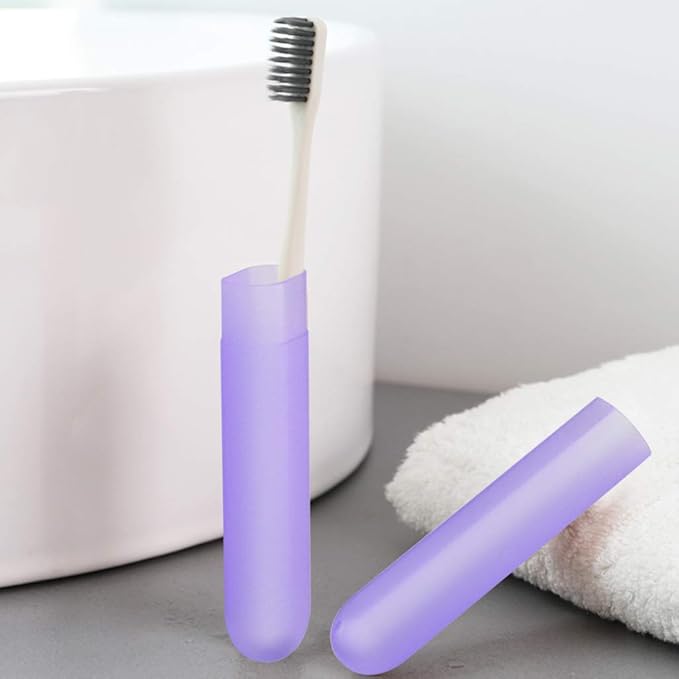 48PCS Plastic Toothbrush Case Six Colors Portable Dust-proof Toothbrush Cases Toothbrushes Holder for Daily and Travel Use (48)