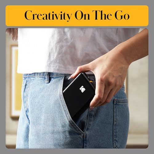 Kodak Step Instant Smartphone Photo Printer - 75 Sheets Bundle - Portable Mini Color Wireless Mobile Printer - Zink 2x3” Sticky-Back Photos - Bluetooth Compatible with Smart Devices - Fun App -Black - color: Black, style: Printer + 75 Sheets