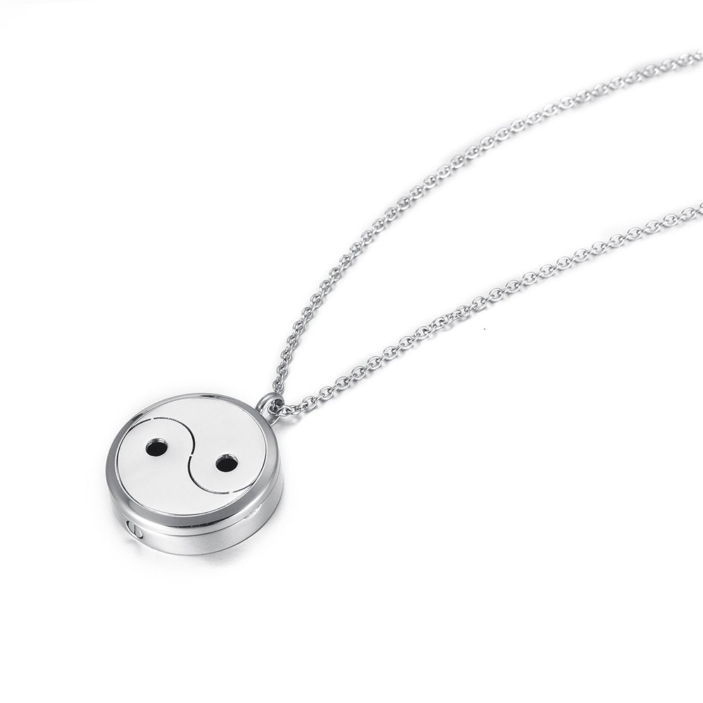 mingkejw Essential Oil Diffuser Necklace Aromatherapy Pendant Locket Jewelry Stainless Steel Perfume Necklace| 22’’ Adjustable Chain| 12 Refill Pads| Gift Box
