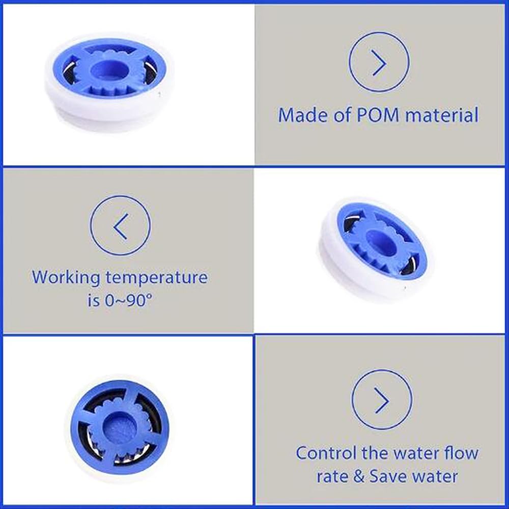 Eyech 2-Pack Shower Flow Reducer Limiter Set Water Flow Saver Adapter, 1/2 Inch Flow Restrictor Control Valve for Fixed Shower Head Handheld Shower 1.2/1.5/1.8/2.0/2.2/2.5/3.0 GPM