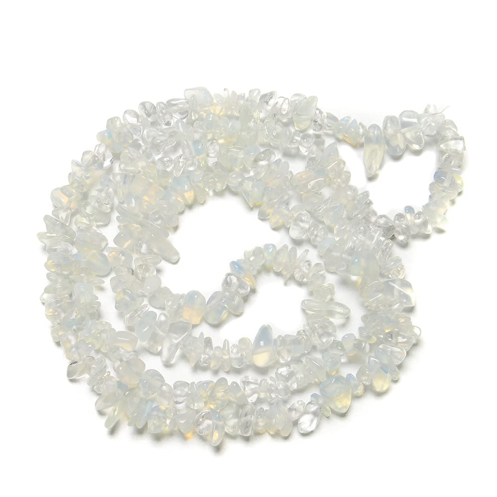 PLTbeads Gemstone Chips Natural Opalite 3-5mm Healing Crystals Waist Bracelets Necklace Kit Irregular Stone DIY Crafts Design Jewelry Making Approxi 32 inch