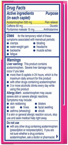 Midol Complete Menstrual Pain Relief Caplets with Acetaminophen for Period Cramps, and Menstrual Symptom Relief - 40 Count (Pack of 3) (Packaging May Vary)
