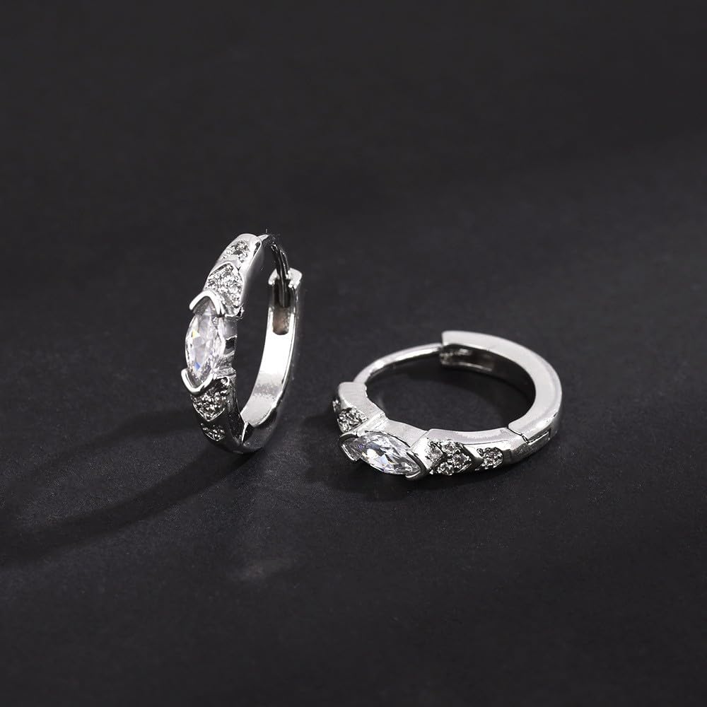 Lymphatic Drainage Slimming Hoop Earrings, Titanium Ion Lymphvity Germanium Earring Acupuncture Therapy Hoop Moissanite Earrings Jewelry for Women Men (silver)