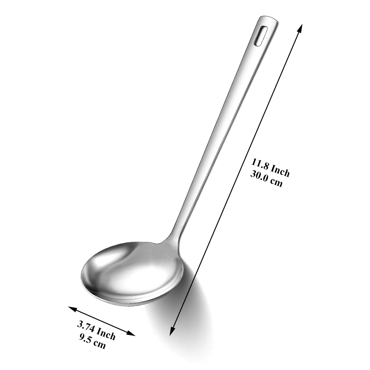 Berglander Stainless Steel Soup Ladle, 11.8" Durable Ladel Spoon for Serving or Cooking, Dishwasher Safe, Durable & Rust-Resistant Cooking Utensil