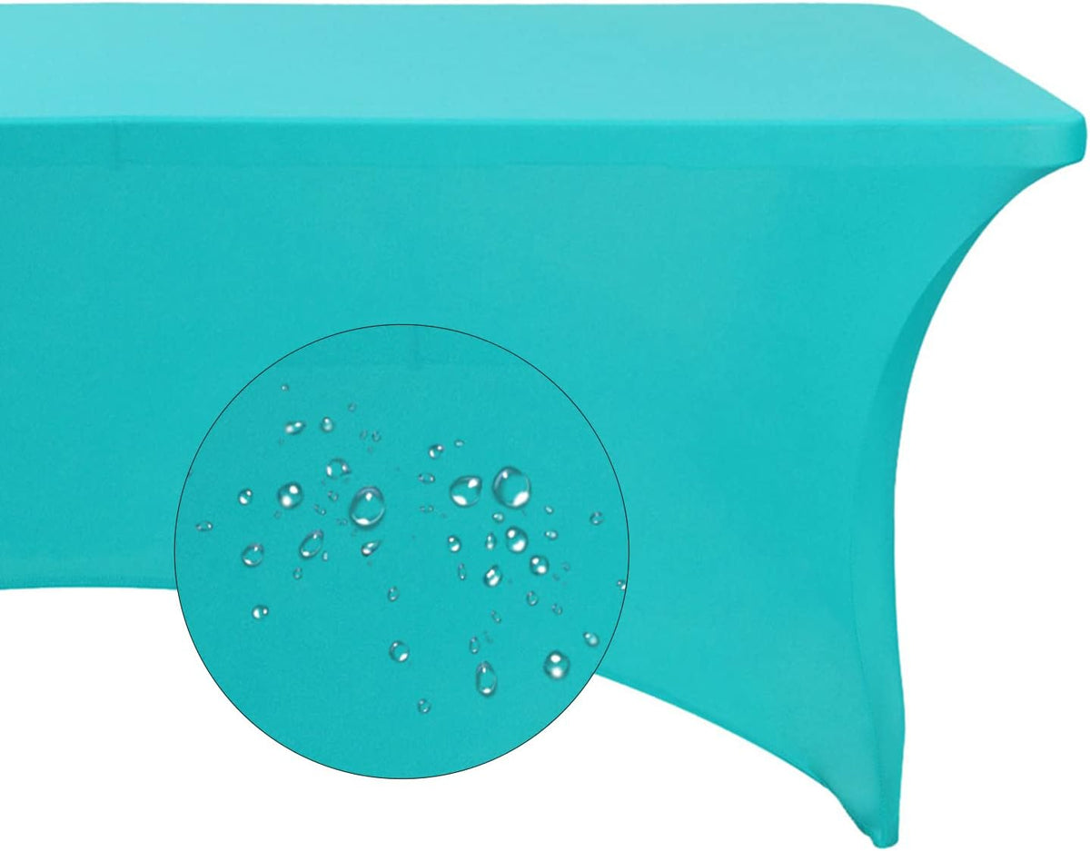 Spandex 6ft Waterproof Table Cover for Party,Wedding, Banquet, and Events(Turquoise)