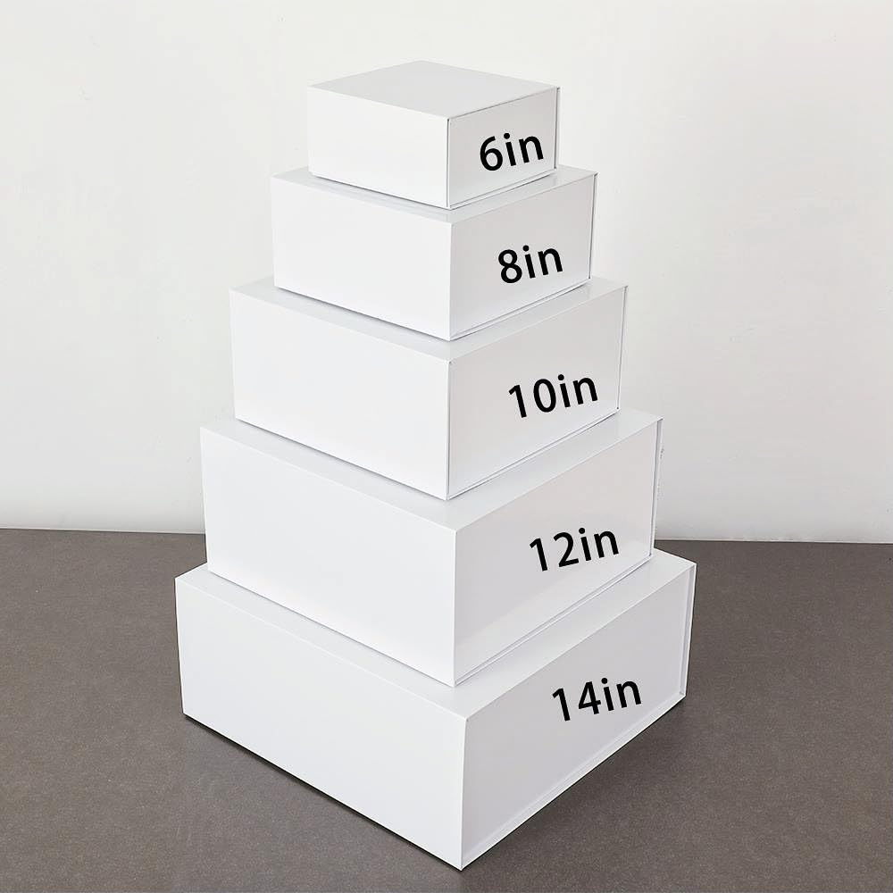 PLINJOY Magnetic Gift Box 15 Pack White Small Gift Box with Lids Closure in Bulk, Luxury Cardboard Gift Boxes for Presents,Bridesmaid Proposal,Packaging for Small Business,Parties,Bulk 8x8x4