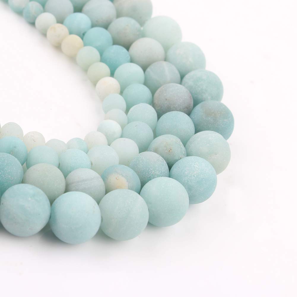 Song Xi Frosted Amazon Stone Beads 6mm Natural Stone Beads for Jewelry Making Gemstone Beads
