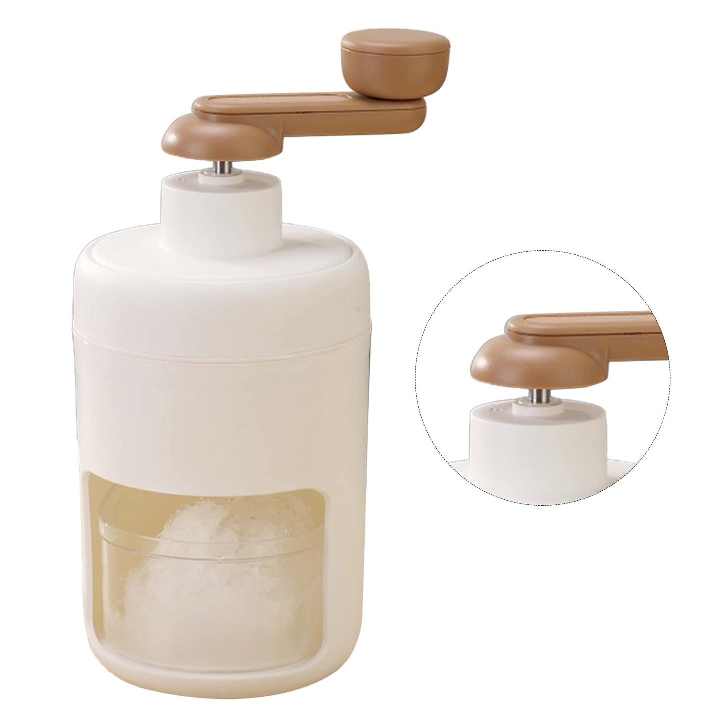 Topyond Hand Crank Ice Crusher Mini Snow Cone Machine, Food Grade Manual Ice Shaver for Home Use, Portable Ice Breaker with Easy Crank Operation, for Shaved Ice and Ice Bricks