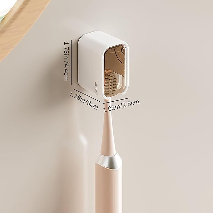 Toothbrush Holder Wall Mounted Toothbrush Holders for Bathrooms, Tooth Brush Holder for Travel and Home, Single Toothbrush Organizer with Cover for Shower 4PCS