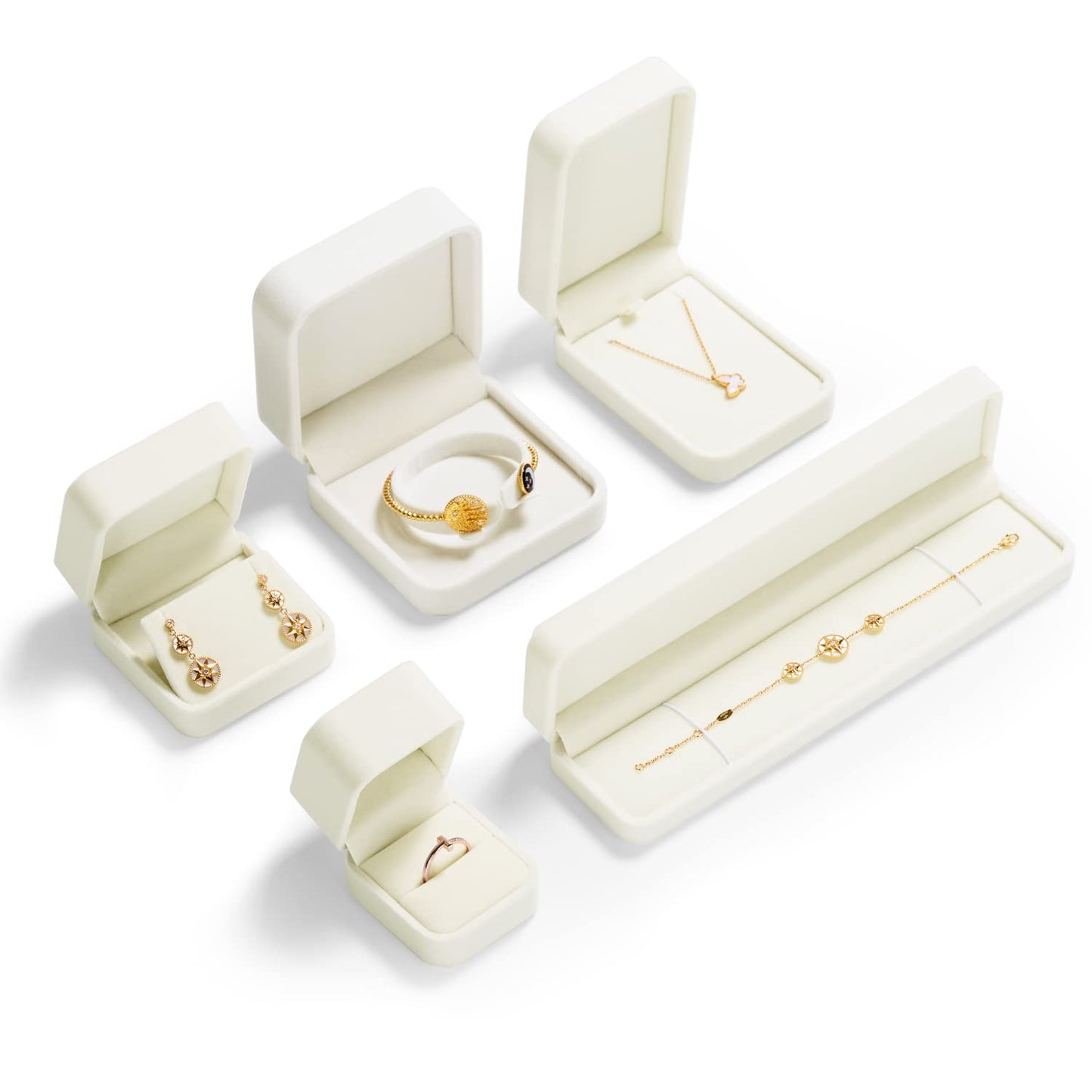 Oirlv Velvet Earring Gift Box Wedding Valentine's Day White Earrings Stud Case