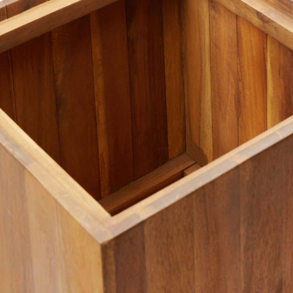 YuuSsea Brown Raised Garden Planter Box: Large, Sturdy Acacia Wood Outdoor Flower and Herb Planters for Balcony - Square